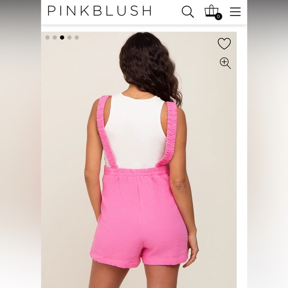 Never worn Pink blush Bubblegum pink maternity romper - Picture 2 of 4
